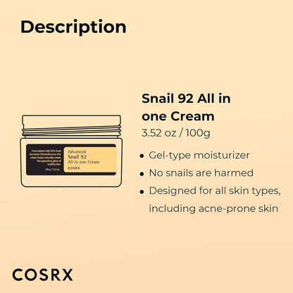 Advanced Snail 92 All In One Cream 100ml